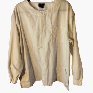 Natural Uniforms 3X Scrub Top Jacket Unisex White Polyester Cotton Blend